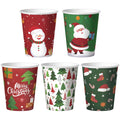 Texloom Christmas Paper Cups, 3 x 2 x 3.5 Inch Disposable Holiday Cups Texloom,5 Festive Designs Christmas in July Paper Cups for Xmas Celebration, Hot Cold Beverage Chocolate Tea Cocoa Party Office